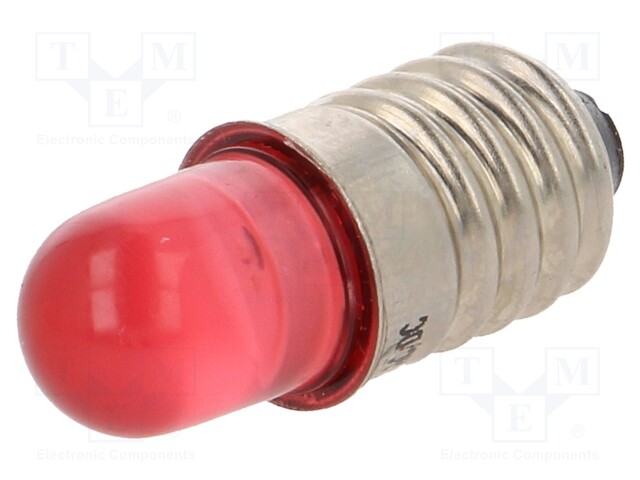 LED lamp; red; E10; 12VDC; 12VAC