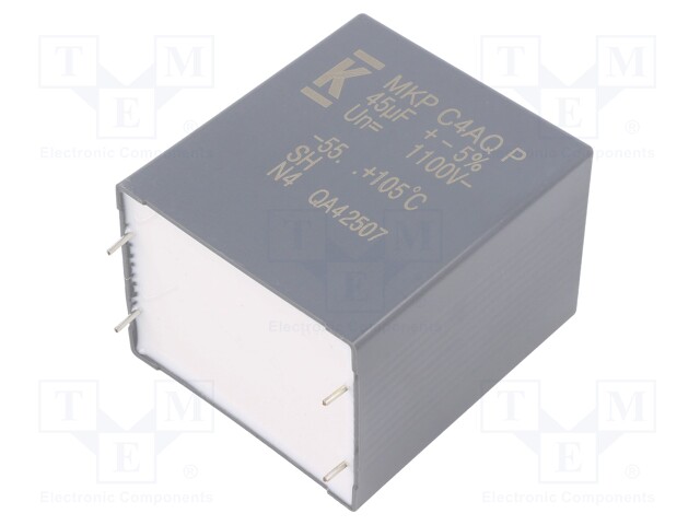 Capacitor: polypropylene; DC-Link; 45uF; ESR: 3.4mΩ; THT; ±5%; 34A