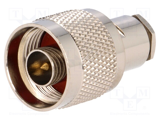 Plug; N; male; straight; 50Ω; 3C2V,RG141,RG58; soldering,clamp