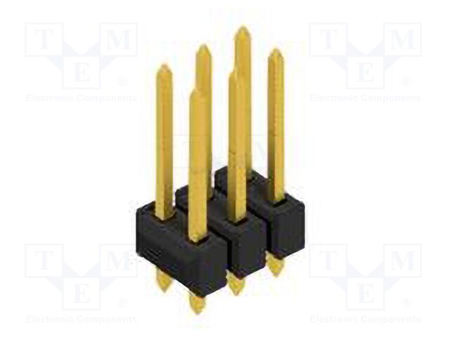 Connector: pin strips; pin header; male; PIN: 6; 2.54mm; THT; 2x3