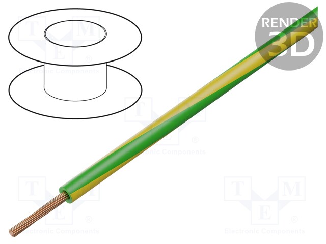 Wire; BETAtherm® 155; 1x1.5mm2; stranded; Cu; yellow-green; 600V