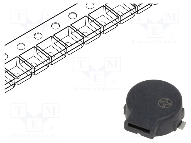 Sound transducer: electromagnetic alarm; SMD; 2700Hz; 80mA; 30Ω