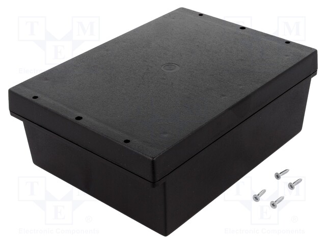 Enclosure: multipurpose; X: 144mm; Y: 198mm; Z: 73mm; ABS; black; IP65