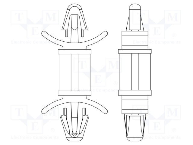 PCB distance; polyamide 66; L: 14.3mm; latch/latch; UL94V-2