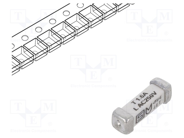 Fuse: fuse; time-lag; 1.6A; 250VAC; 125VDC; SMD; ceramic; UMT 250