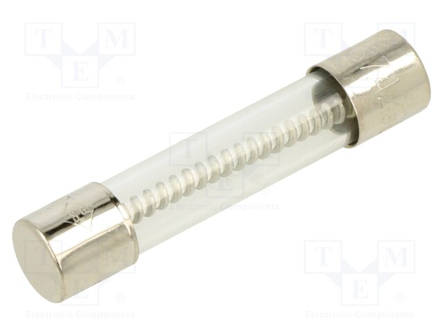 Fuse: fuse; 7A; 250VAC; glass; 6.35x31.8mm; brass; nickel plated