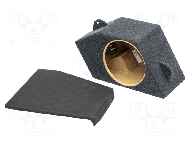 Car loudspeaker enclosure; MDF; black melange; textil; 15l; 250mm