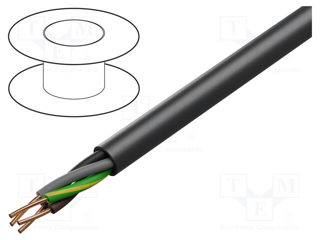 Wire; YnKXSżo; 5G95mm2; stranded; Cu; PVC; black; 600V,1kV