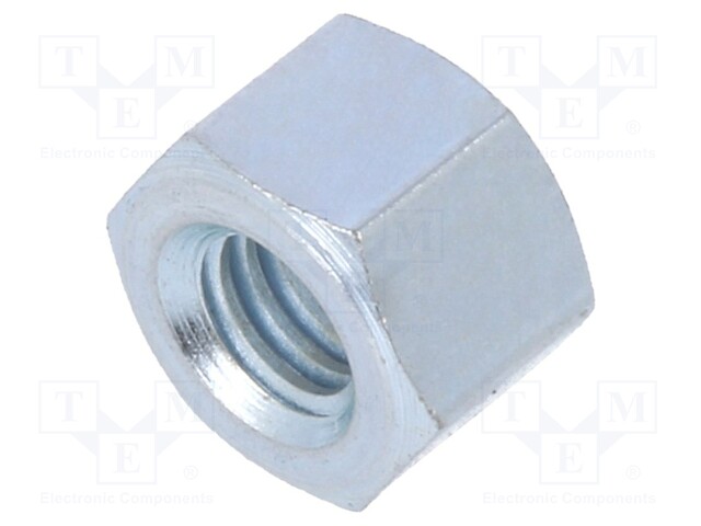 Screwed spacer sleeve; Int.thread: M4; 5mm; hexagonal; steel; zinc