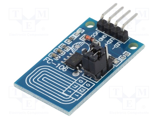 Sensor: touch; capacitive; Channels: 1; 2.4÷5.5VDC; 23x20mm