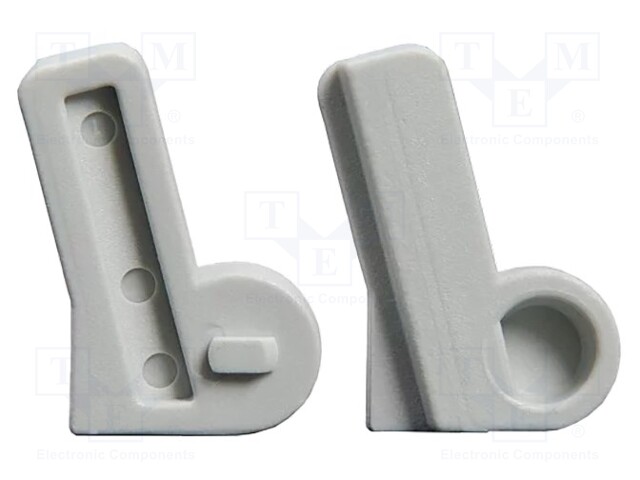 Rail DIN clip; grey; plastic; for meter