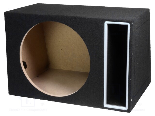 Car loudspeaker enclosure; MDF; black; textil; 70l; 380mm