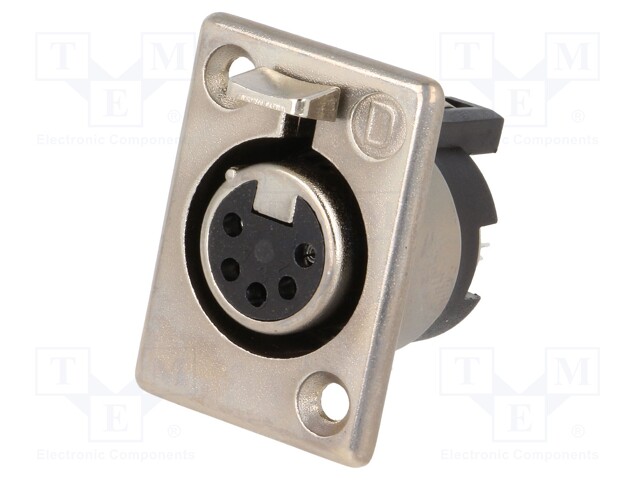 Socket; XLR; female; PIN: 5; straight; soldering; silver plated; 50V