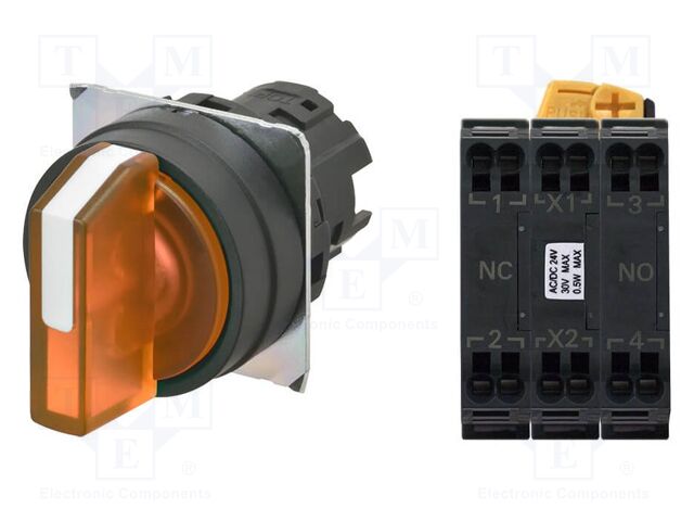 Switch: rotary; 22mm; LED; Pos: 3
