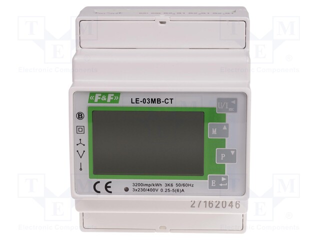 Electric energy meter; digital,mounting; for DIN rail mounting