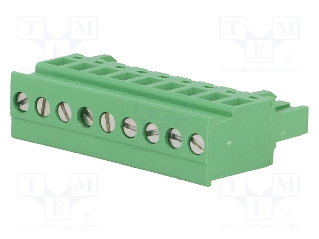 Pluggable terminal block; 5mm; ways: 9; angled; plug; female; 320V