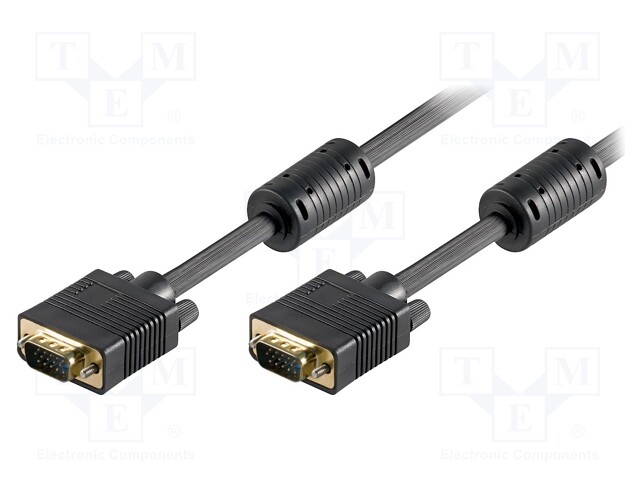 Cable; D-Sub 15pin HD plug,both sides; 2m; Colour: black