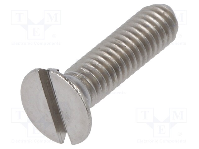 Screw; M2,5x10; DIN: 963A; Head: countersunk; slotted; 0,6mm