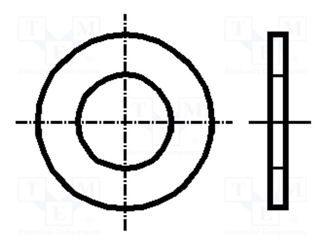 Washer; round; M5; D=10mm; h=1mm; A2 stainless steel; DIN: 125A