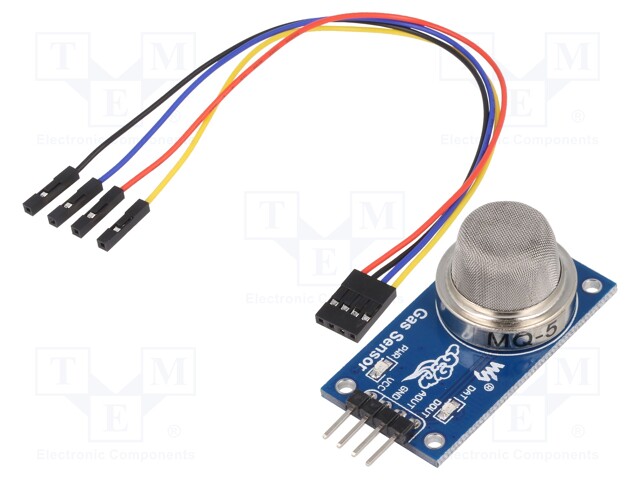 Sensor: gas level; 2.5÷5VDC; MQ-5; LPG; Resolution: 200÷10000ppm