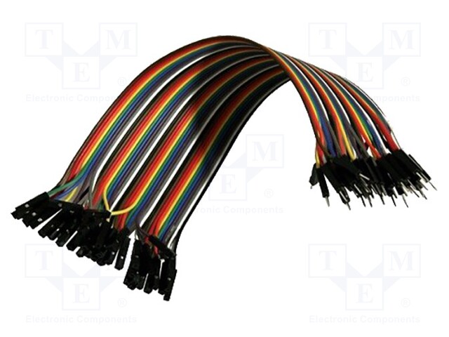 Connection cable; male-female; 0.17m; mix colours; 40pcs.