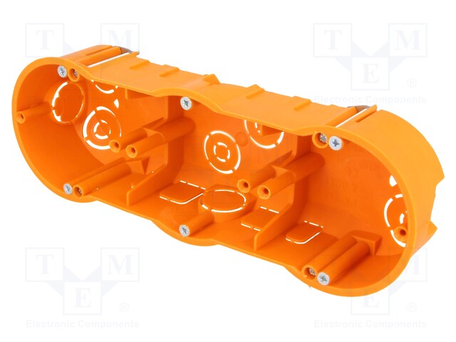 Enclosure: back box; X: 60mm; Y: 204mm; Z: 46mm; plaster embedded