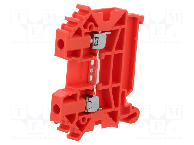 Splice terminal: rail; 0.5÷4mm2; ways: 1; terminals: 2; red; TS35