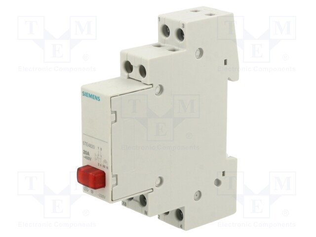 Module: pushbutton switch; 230VAC; 20A; for DIN rail mounting