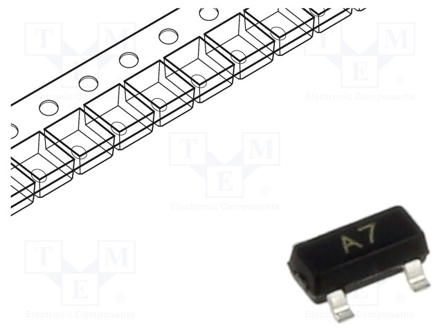 Diode: switching; SMD; 70V; 0.2A; 6ns; SOT23; Ufmax: 1.25V; Ifsm: 2A