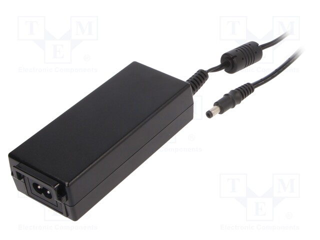 Power supply: switched-mode; 48VDC; 1.35A; Out: 5,5/2,5; 65W; 88%