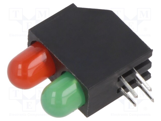 LED; in housing; red/yellow-green; 5mm; No.of diodes: 2; 30mA; 60°