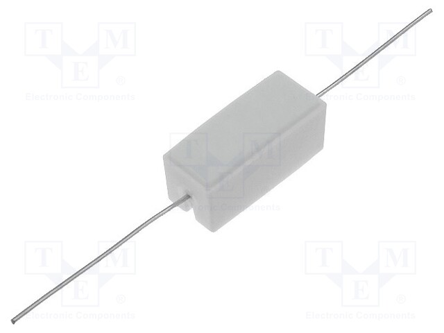 Resistor: power; cement; THT; 10Ω; 5W; ±5%; 9.5x9.5x22mm