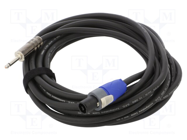 Cable; Jack 6,3mm 2pin plug,SpeakON female 2pin; 12m; black