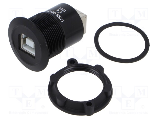 Adapter; for panel mounting,rear side nut; USB 2.0; Thread: M22