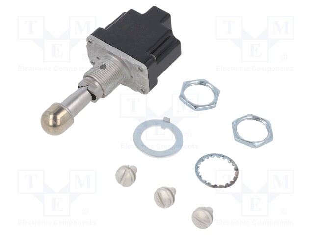 Switch: toggle; Pos: 3; SP3T; ON-OFF-ON; 6A/230VAC; 20A/28VDC
