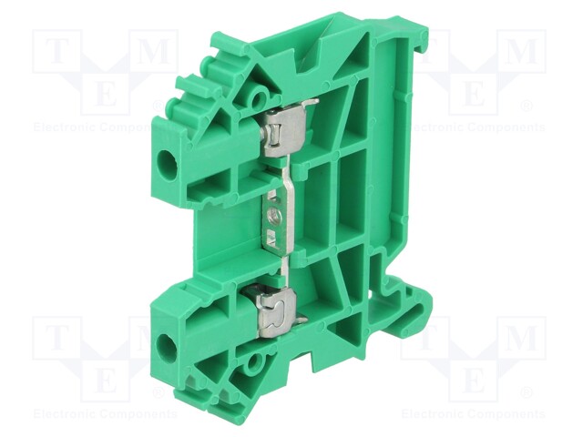 Splice terminal: rail; 0.5÷4mm2; ways: 1; terminals: 2; green; TS35