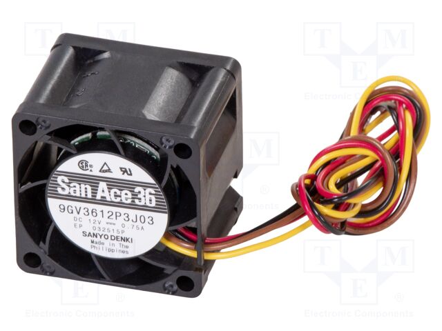 Fan: DC; axial; 12VDC; 36x36x28mm; 33m3/h; 58.5dBA; ball bearing