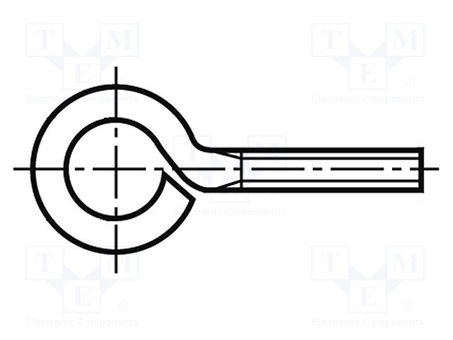 Hook; ring; M8x30; 1.25; steel; zinc; 12mm