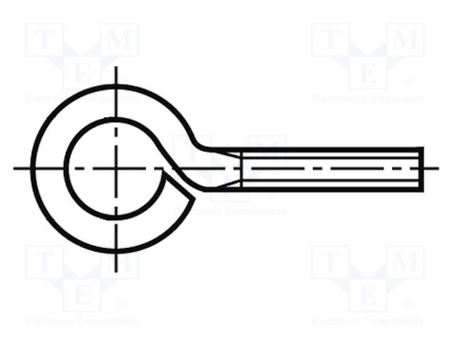 Hook; M5x25; 0.8; steel; zinc; 8mm