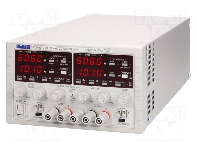 Power supply: laboratory; Channels: 2; 0÷60VDC; 0÷10A; 0÷60VDC