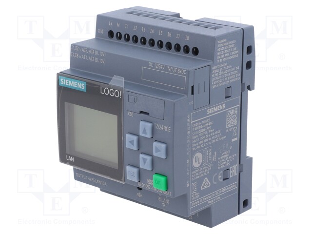 Programmable relay; 10A; IN: 8; Anal.in: 4; Analog.outputs: 0; OUT: 4