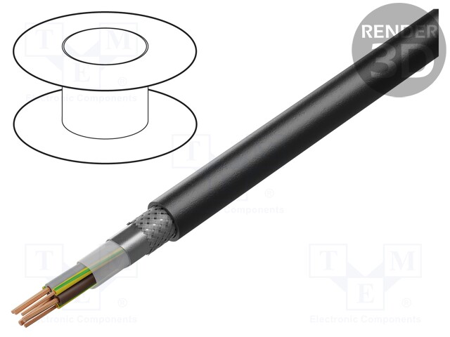 Wire; 2XSLCYK-J,BiTservo UV; 3x35mm2+3G6mm2; PVC; black; 0.6/1kV