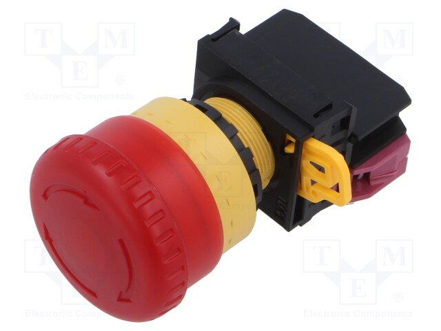 Switch: emergency stop; 22mm; Stabl.pos: 2; NC; red; LED; IP65; Pos: 2