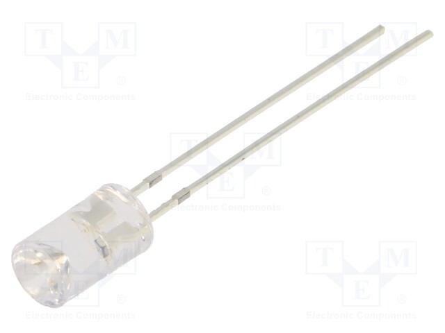 LED; 5mm; blue; 330÷500mcd; 120°; 2.5÷5V; Lens: transparent