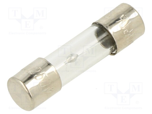 Fuse: fuse; 12A; 250VAC; glass; 20x5.2mm; brass; bulk; nickel plated
