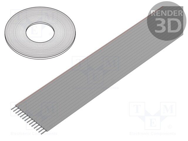 Wire: ribbon; 1.27mm; stranded; Cu; unshielded; PVC; grey; 30.5m