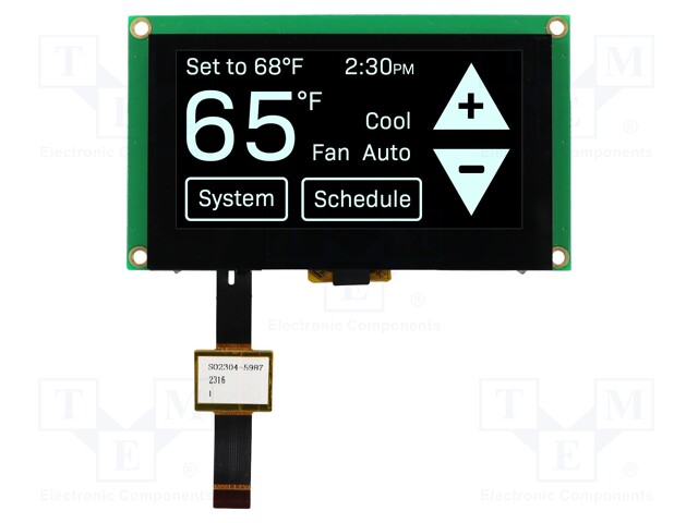 Display: OLED; graphical; 2.7"; 128x64; Dim: 82x47.5x8.1mm; white