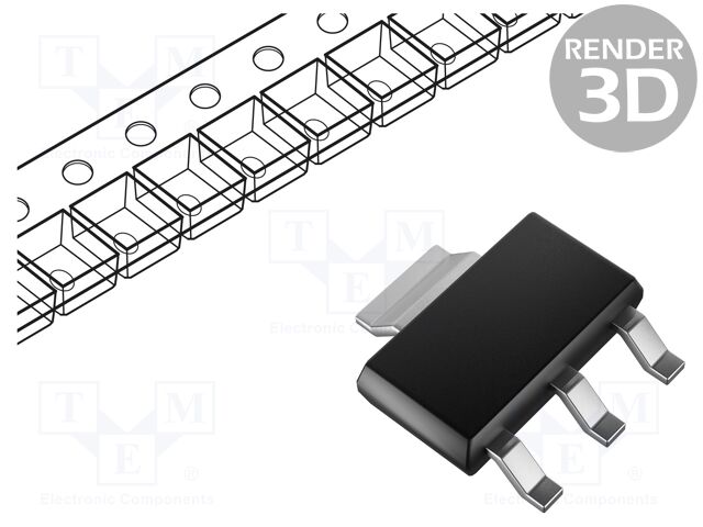 Triac; 600V; 1A; SOT223; Igt: 5mA; Ufmax: 1.55V