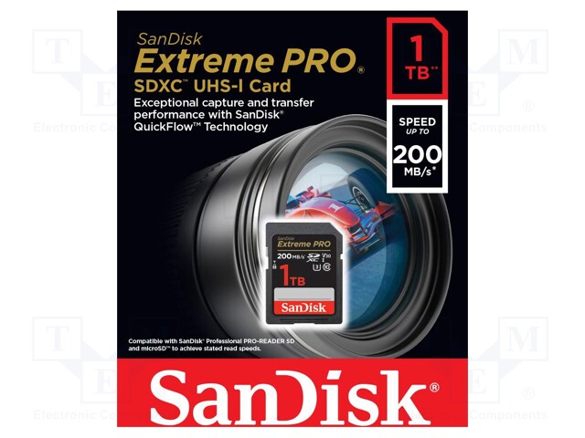 Memory card; Extreme Pro; SDXC; 1TB; R: 200MB/s; W: 140MB/s