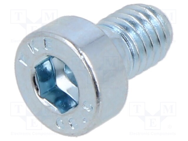 Screw; M5x8; 0.8; Head: cheese head; hex key; HEX 4mm; steel; zinc